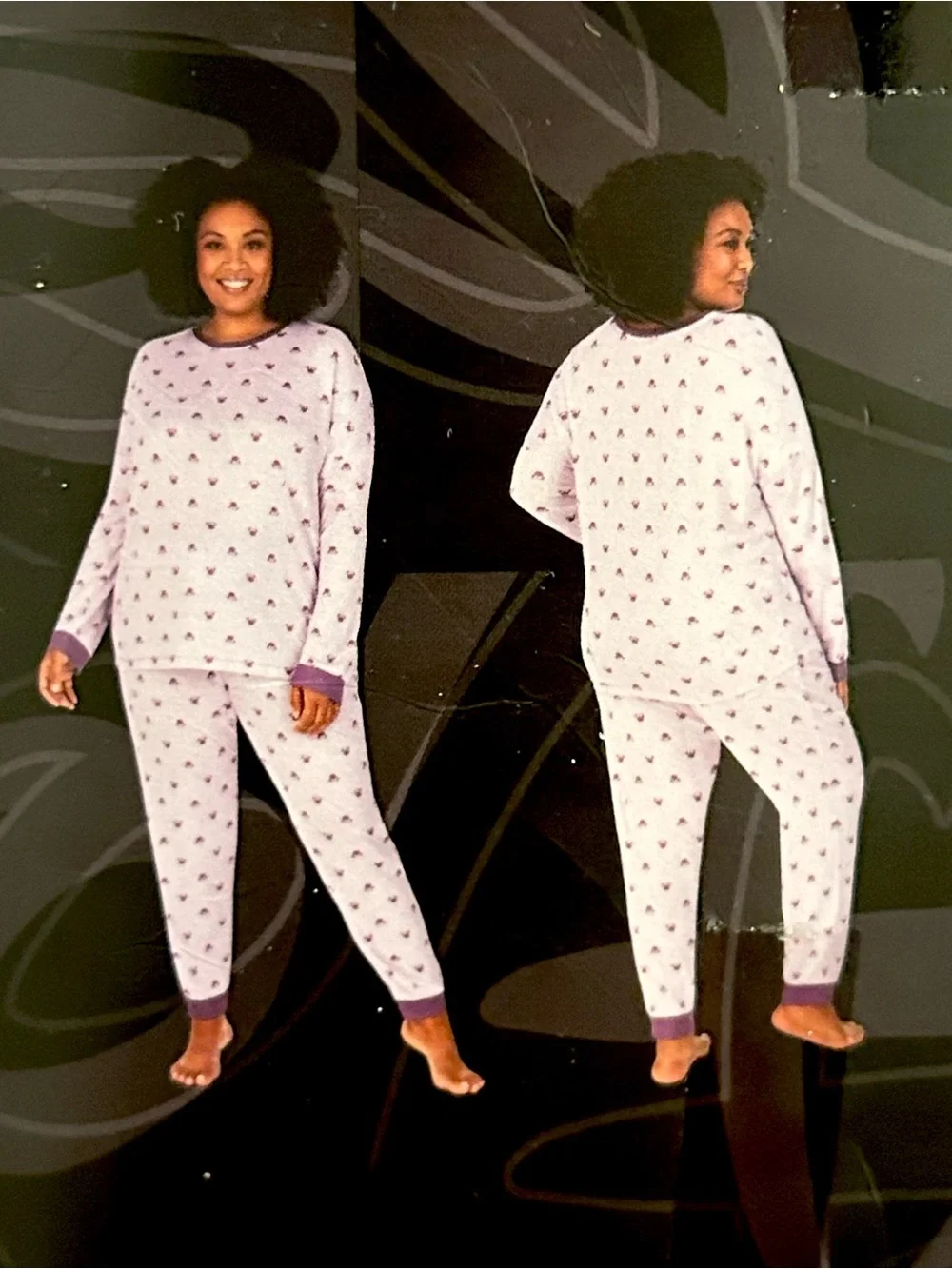 NWT Disney Minnie Mouse Cozy 2-Piece Pajama Set - Purple - Large - Picture 4 of 4